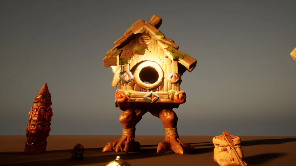 Stylized Slavic Village Props — Demo WitchYard Hut