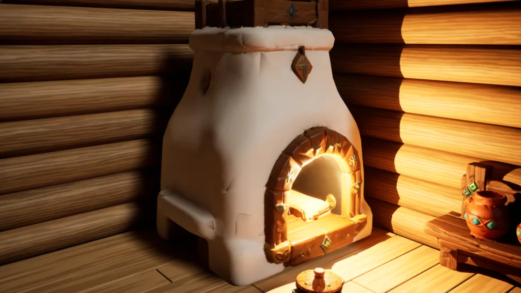 Stylized Slavic Village Props — Demo Isba Stove