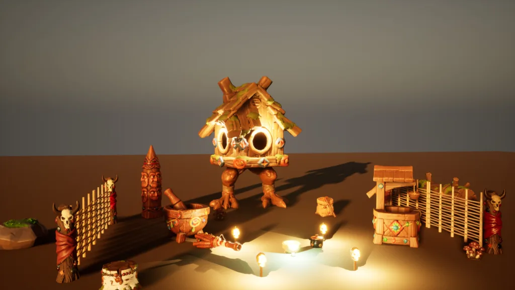 Stylized Slavic Village Props — Demo WitchYard