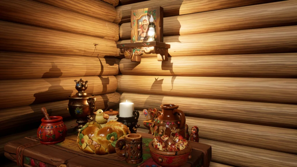 Stylized Slavic Village Props — Demo Isba Corner