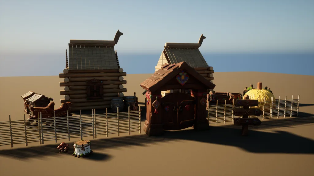 Stylized Slavic Village Props — Demo Village