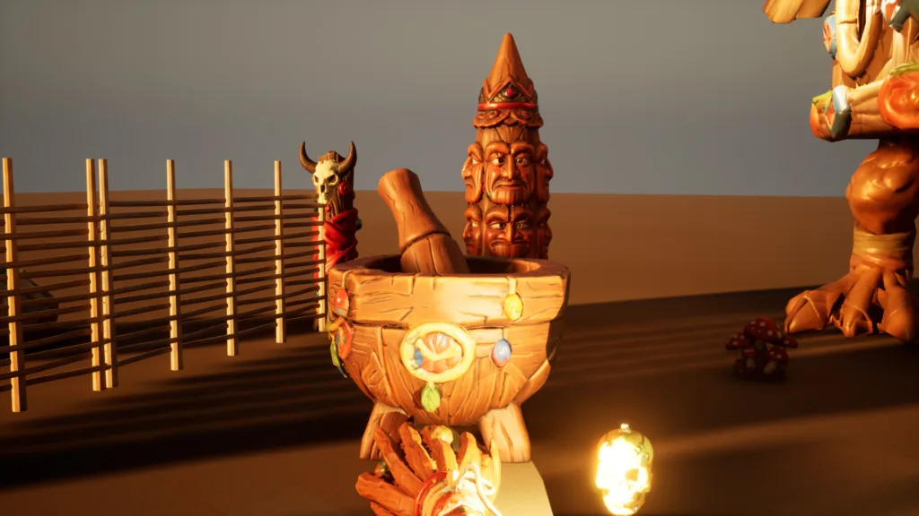 Stylized Slavic Village Props — Demo WitchYard Mortar