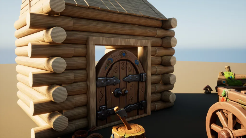 Stylized Slavic Village Props — Demo Village Banya