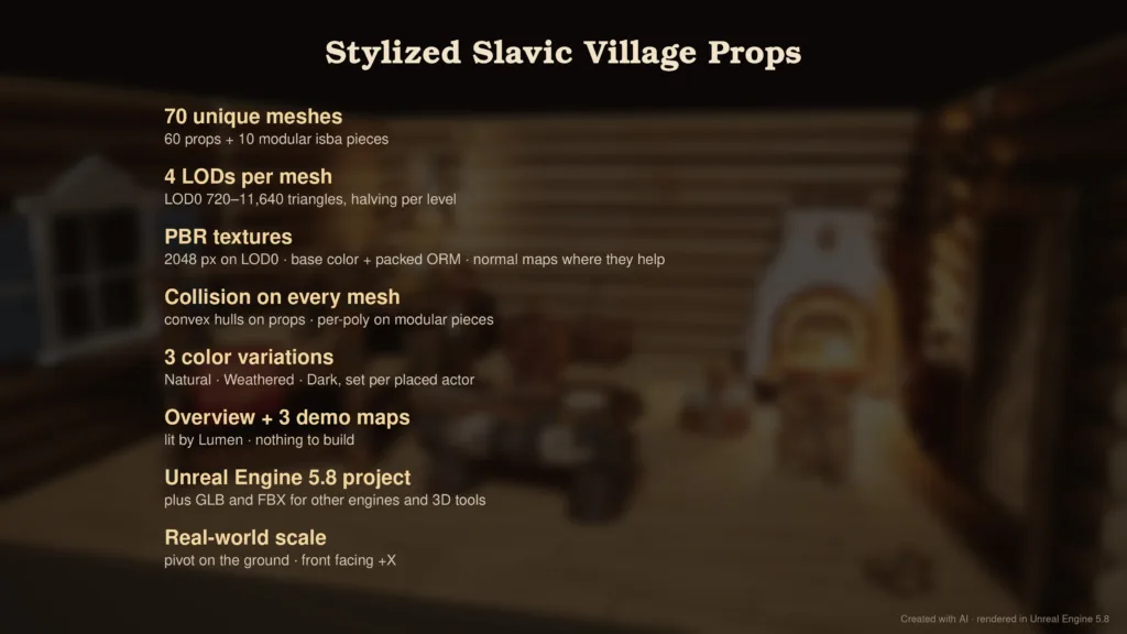 Stylized Slavic Village Props — Technical Overview
